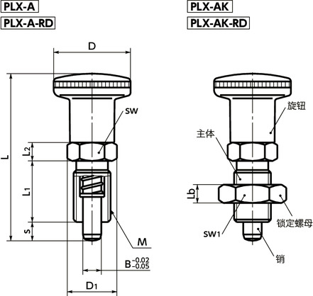 PLX分度柱塞寸法図