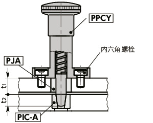 PPCY带法兰分度柱塞 - 带锁定机构- 高精度圆锥销型