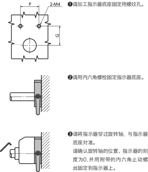 RIP-C指示器底座 - 夹紧型（带手柄）