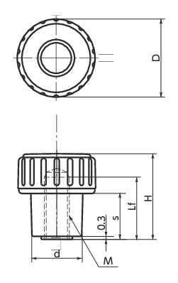 KLFS长棱槽旋钮寸法図