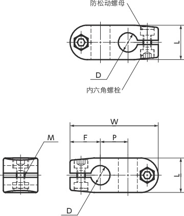 GN131-SW管接头 - 交叉寸法図