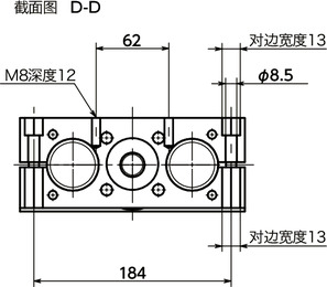 GN491-50引动器-双管型寸法図