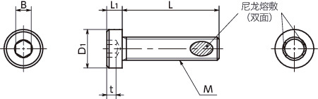 SLHL-ALK内六角短头螺栓(SUS316L / 带尼龙熔敷)寸法図