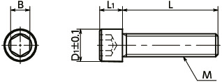SNSS-SD-MO内六角小头螺栓(二硫化钼涂层)寸法図