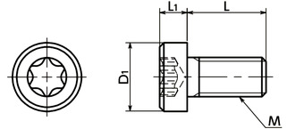 SPA-LH树脂螺丝(RENY / 梅花槽短头螺栓)寸法図