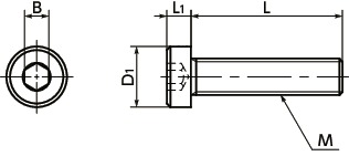 SPE-LC树脂螺丝(PEEK/内六角短头螺栓)寸法図
