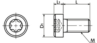 SPE-LH树脂螺丝(PEEK / 梅花槽短头螺栓)寸法図