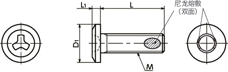 SRSHS-ALK防破坏极短头螺栓(带尼龙熔敷)寸法図