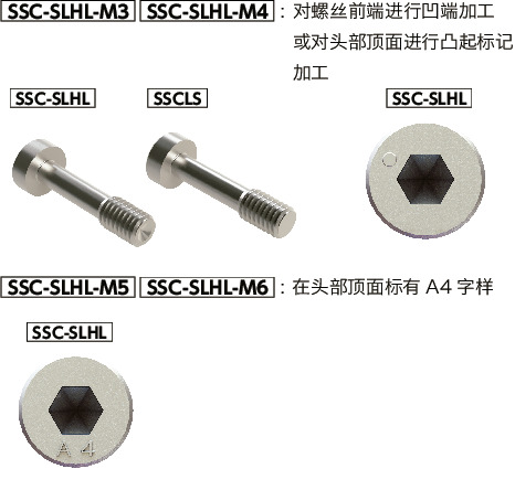 SSC-SLHL内六角短头防脱落螺钉(SUS316L)
