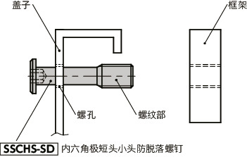 SSCHS-SD内六角极短头小头防脱落螺钉