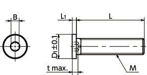 SSHS-SD-FC内六角极短头小头螺栓(氟涂层)寸法図