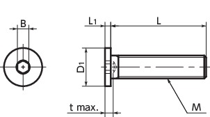 SSHS内六角极短头螺栓(不锈钢制)寸法図