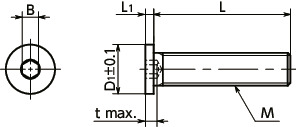 SSHT-SD内六角极短头小头螺栓（纯钛制）寸法図