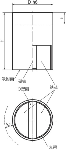 JSS-ND带座磁铁寸法図