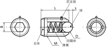 MP小型球头柱塞 - 带尼龙锁寸法図