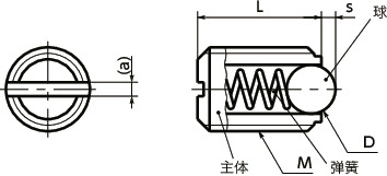 PBF小型球头柱塞寸法図