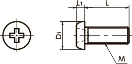 SNZ-TBZ精密仪器用盘头小螺钉（精密螺丝）寸法図