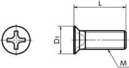 SPA-MF树脂螺丝（RENY / 精密仪器用十字槽埋头小螺钉）寸法図