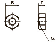 SPC-N树脂六角螺母(PC)寸法図