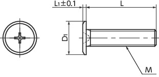 SEQ-TZB十字槽超极短头螺栓寸法図