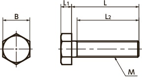 SPA-H树脂螺丝（RENY/六角螺栓）寸法図