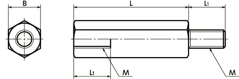 SPA-HA树脂六角支柱（RENY）寸法図