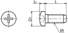 SPA-TP树脂螺丝（RENY / 十字槽盘头自攻螺丝）寸法図