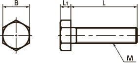 SPV-H树脂螺丝（PVDF/六角螺栓）寸法図