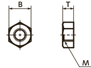 SPV-N树脂螺丝（PVDF / 六角螺母・垫圈）寸法図
