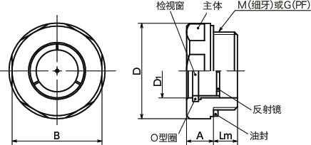 QLGAH-A油位窗寸法図