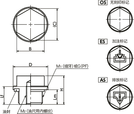 QPHAH-1螺塞寸法図