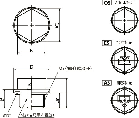 QPHAL-1螺塞寸法図