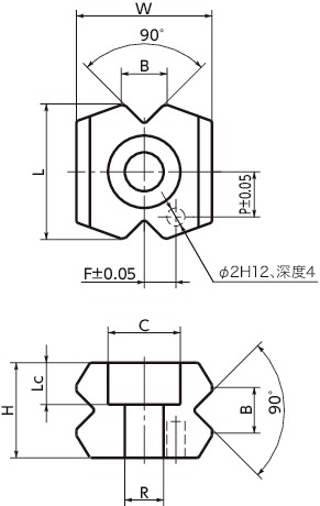 PIB齿形块寸法図