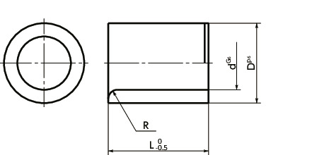 PJA定位销用衬套 - 直型寸法図