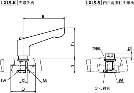 LXLS锯齿锁紧用连接组件寸法図