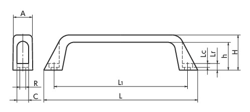UICS不锈钢拉手寸法図