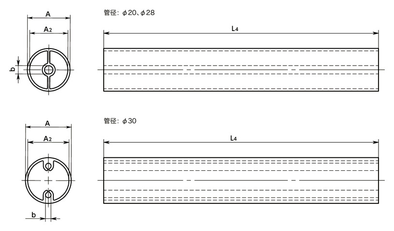 UHT管寸法図