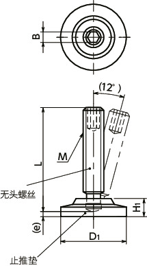 SGTS-SCPS带止推垫的无头螺丝（不锈钢制无头螺丝） - 止推埋头型寸法図