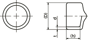 SCHT-H内六角圆柱头螺栓头用盖帽寸法図