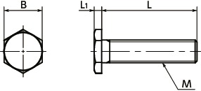 SNHS-LH极短头六角螺栓寸法図