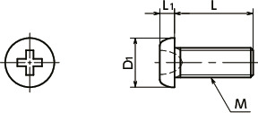 SNZP磷青铜精密仪器用盘头小螺钉（精密螺丝）寸法図