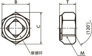 SWUS防松动螺母寸法図