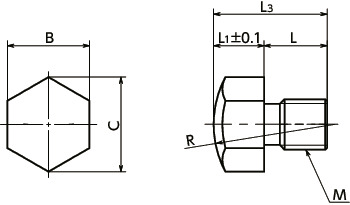 SPMJ-B止动销 - 不锈钢（SUS420J2）制 - 头部球面型寸法図