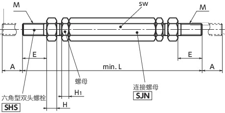STB松紧螺丝扣 - 通用外螺纹型寸法図