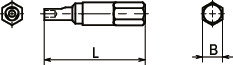 SRSAB三瓣槽防破坏螺丝(带芯型)用螺丝批头寸法図