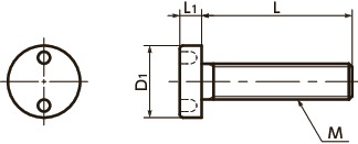 SRTS双孔盘头小螺钉寸法図