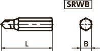 SRWB三翼防破坏螺丝专用螺丝批头寸法図