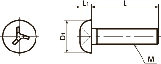 SRWS三翼盘头小螺钉寸法図