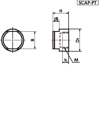 SCAP-PT盖帽（PTFE）寸法図