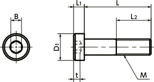 SLHS-UCL内六角短头螺栓(SUSXM7 / 已完成无尘洗净、无尘包装)寸法図